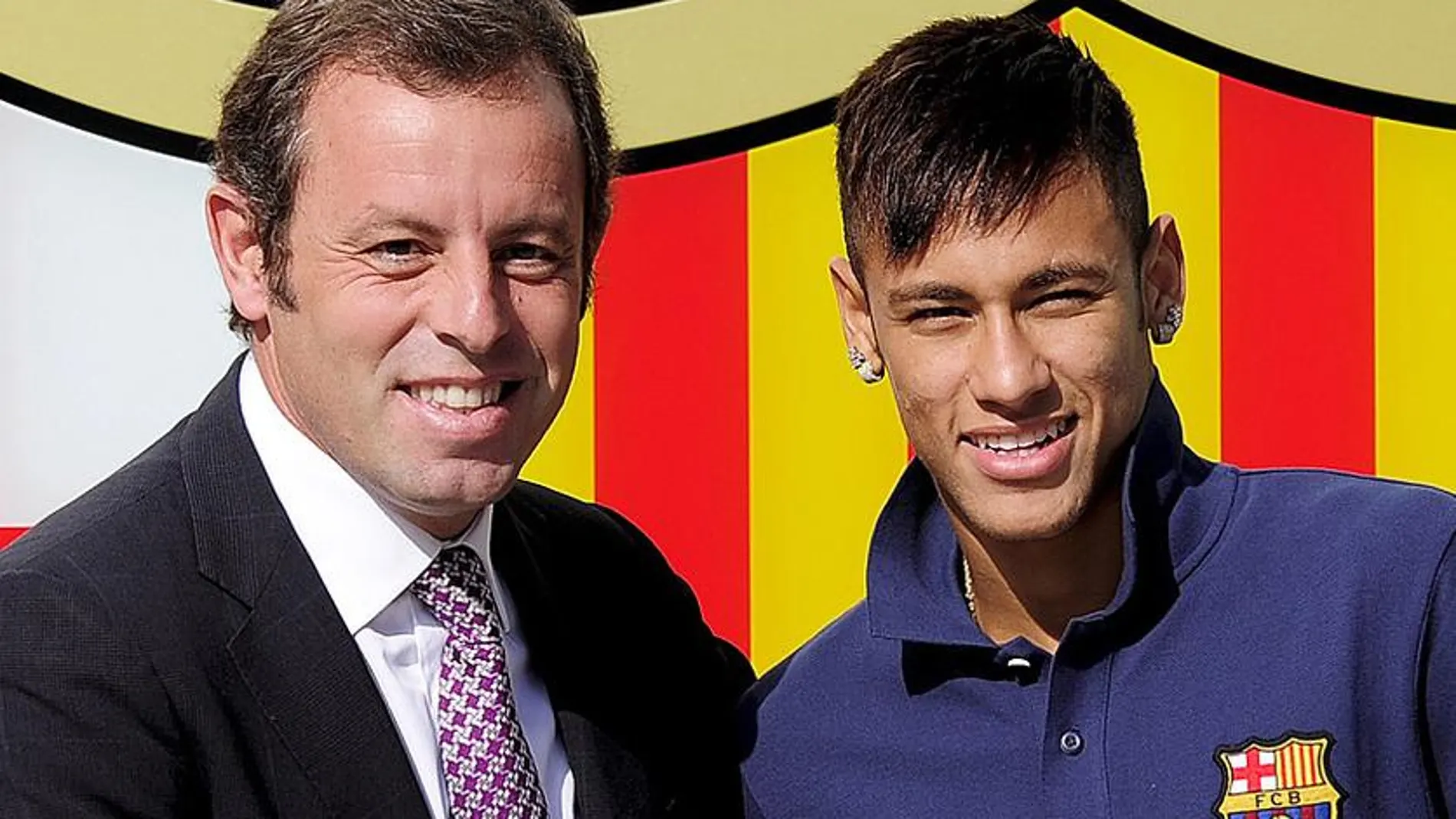 Sandro Rosell y Neymar, en la presentación del brasileño