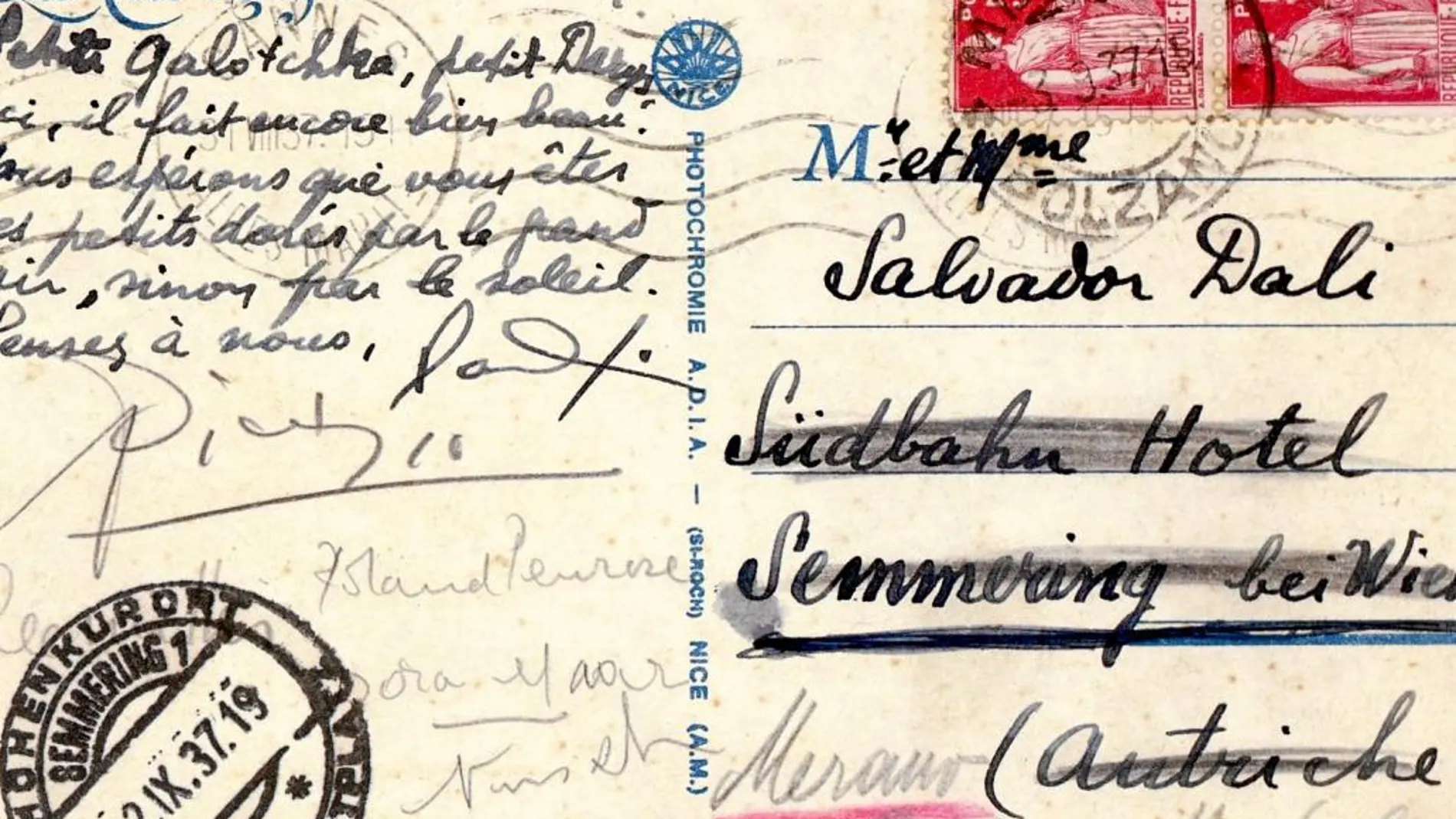 El libro reproduce una postal inédita dirigida a Salvador Dalí firmada por Picasso