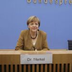 La canciller alemana, Angela Merkel, da una rueda de prensa en Berlín (Alemania) hoy