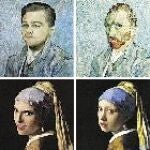Arriba, DiCaprio y el autorretrato original de Van Gogh; abajo, Natalie Portman y «La joven de la perla»