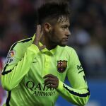 Neymar celebra su segundo gol de anoche frente al Atlético
