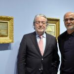 El presidente de Fundación Bancaja, Rafael Alcón, y el comisario de la exposición, Francisco Javier Pérez Rojas