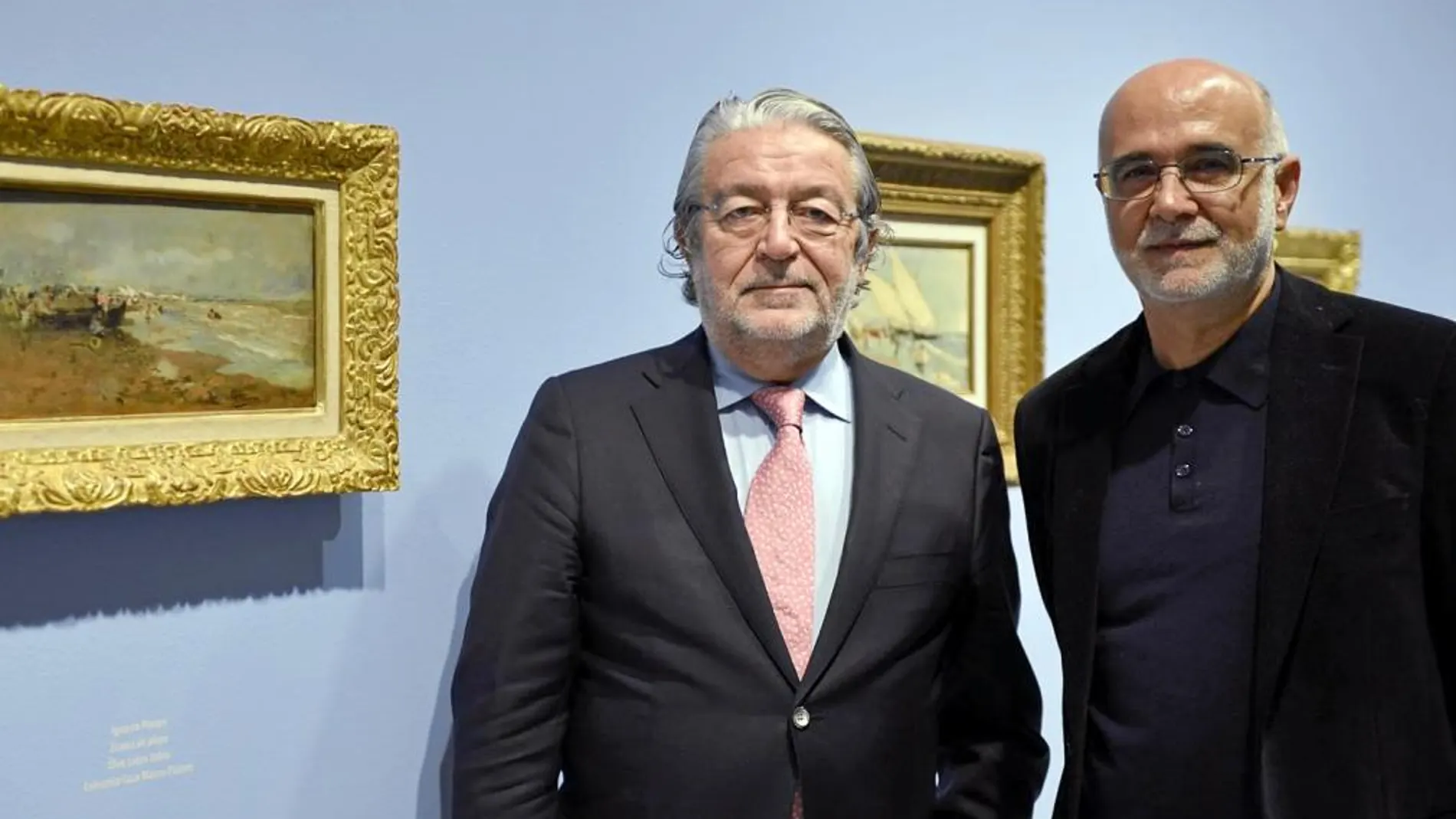 El presidente de Fundación Bancaja, Rafael Alcón, y el comisario de la exposición, Francisco Javier Pérez Rojas