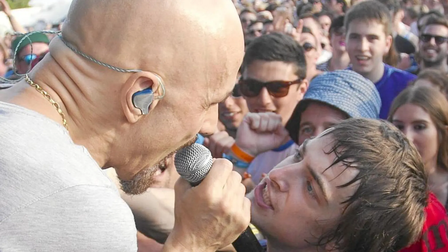 El cantante de la banda británica James, el jueves en el FIB.
