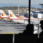 Aviones de Iberia estacionados en la Terminal 4 de Barajas