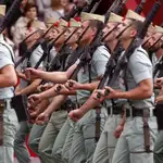 La Legión durante un momento del desfile militar en Madrid