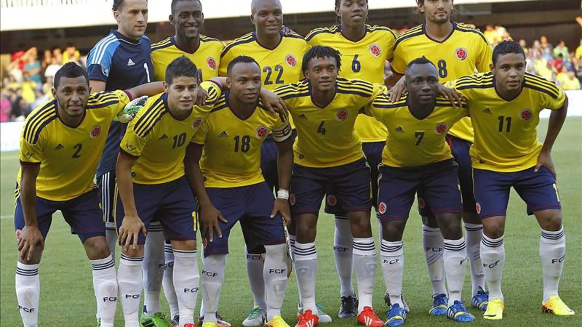 Fotografía de archivo del 14 de agosto de 2013 de la selección de Colombia previo al partido amistoso ante Serbia disputado en Barcelona, España.