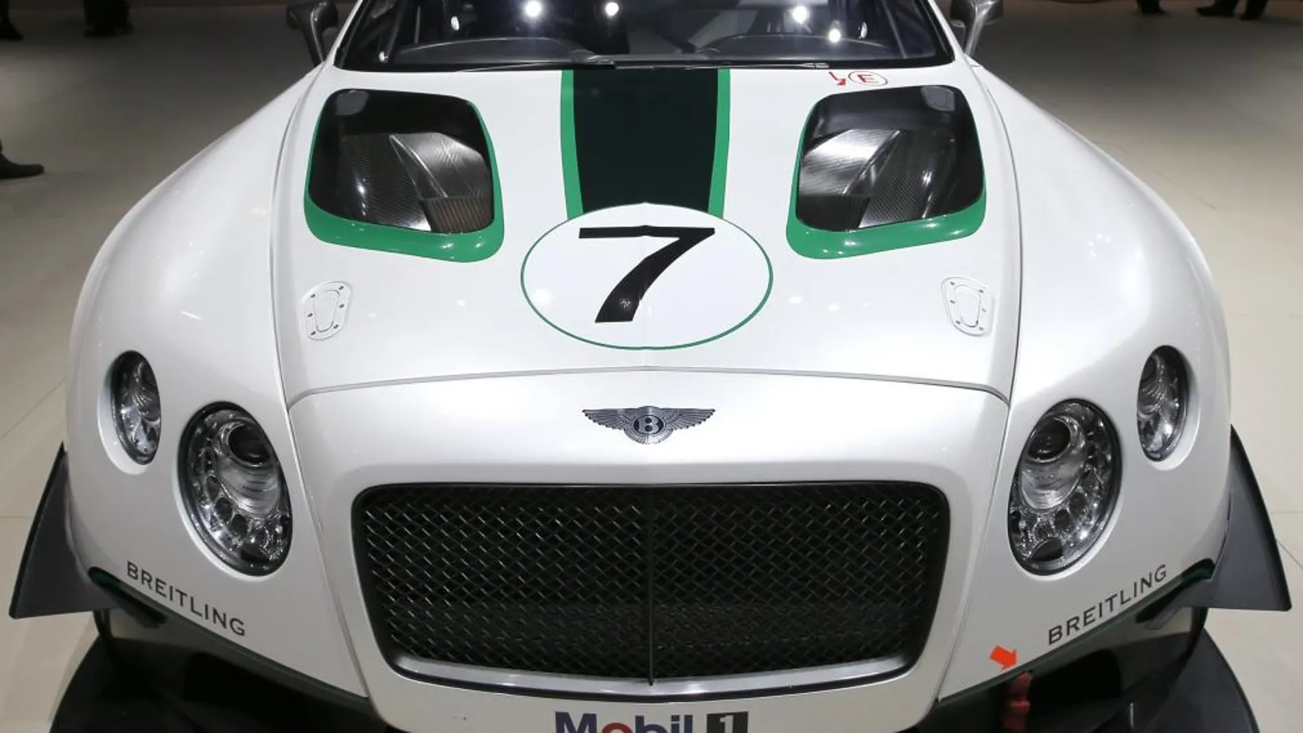 Imagen del Bentley GT3 expuesto en el Salón Internacional del Automóvil de Nueva York.