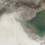 Imagen de la nube de polución que cubre parte de China