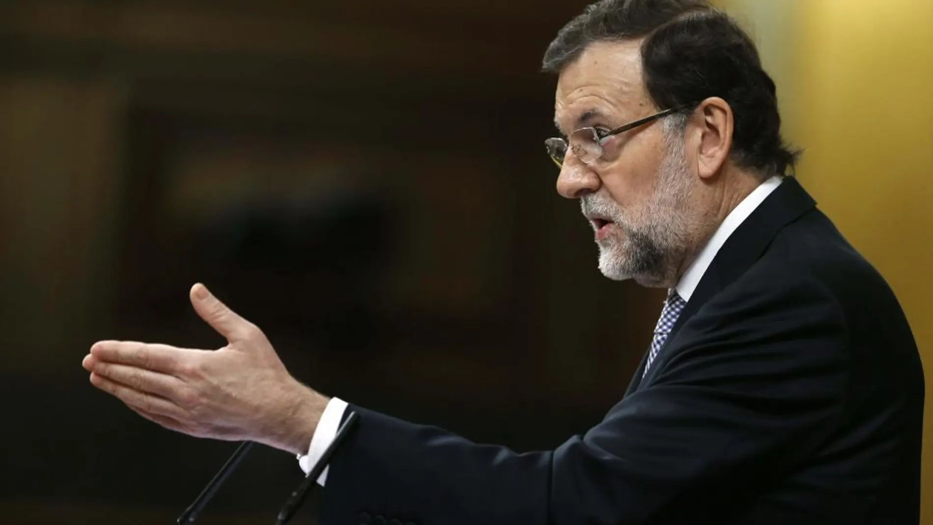 El presidente del Gobierno español, Mariano Rajoy, interviene en la segunda jornada del debate.