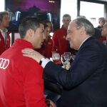 Florentino Pérez habla con Cristiano Ronaldo