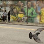 Un mural de la selección brasileña, en Sao Paulo