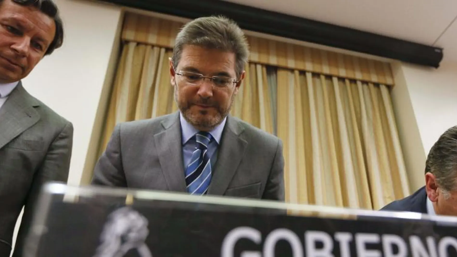 El ministro de Justicia, Rafael Catalá, durante su comparecencia ante la Comisión de Justicia del Congreso