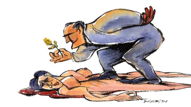 Viñeta de Marilena Nardi titulada "Hay amores que matan"