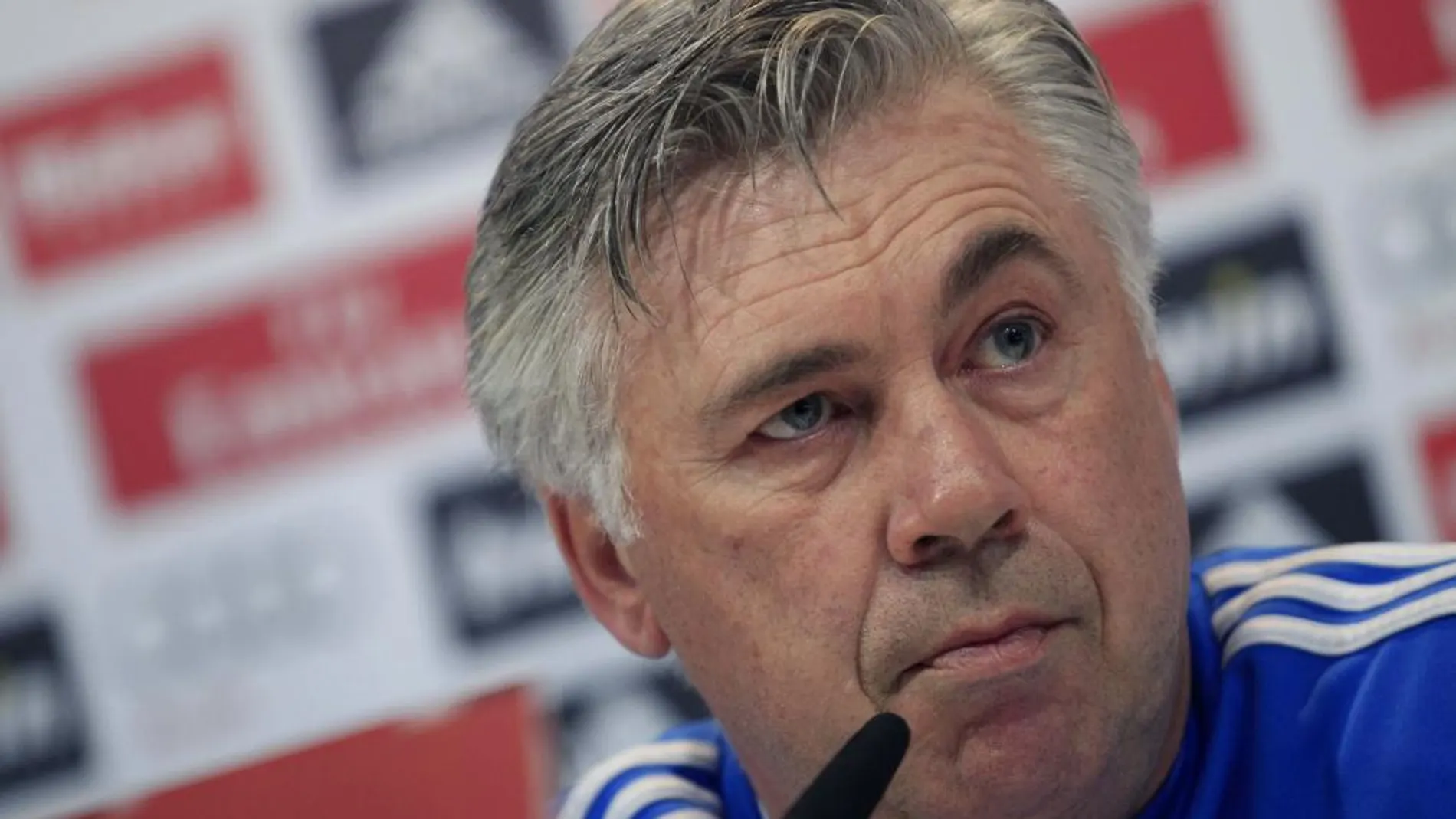 Carlo Ancelotti en la rueda de prensa.