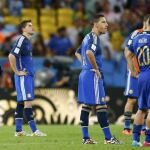 Los jugadores argentinos, instantes después del pitido final