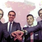 Valverde, Contador, Purito y Samuel, en la presentación