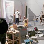 Imagen de ayer, en el Círculo de Bellas Artes, donde se está montando la muestra