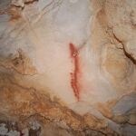 Detalle de una de las pinturas descubierta en la Cueva Aurea