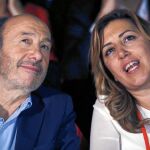 Rubalcaba y Díaz en la conferencia política del PSOE