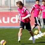 Modric, durante el entrenamiento.