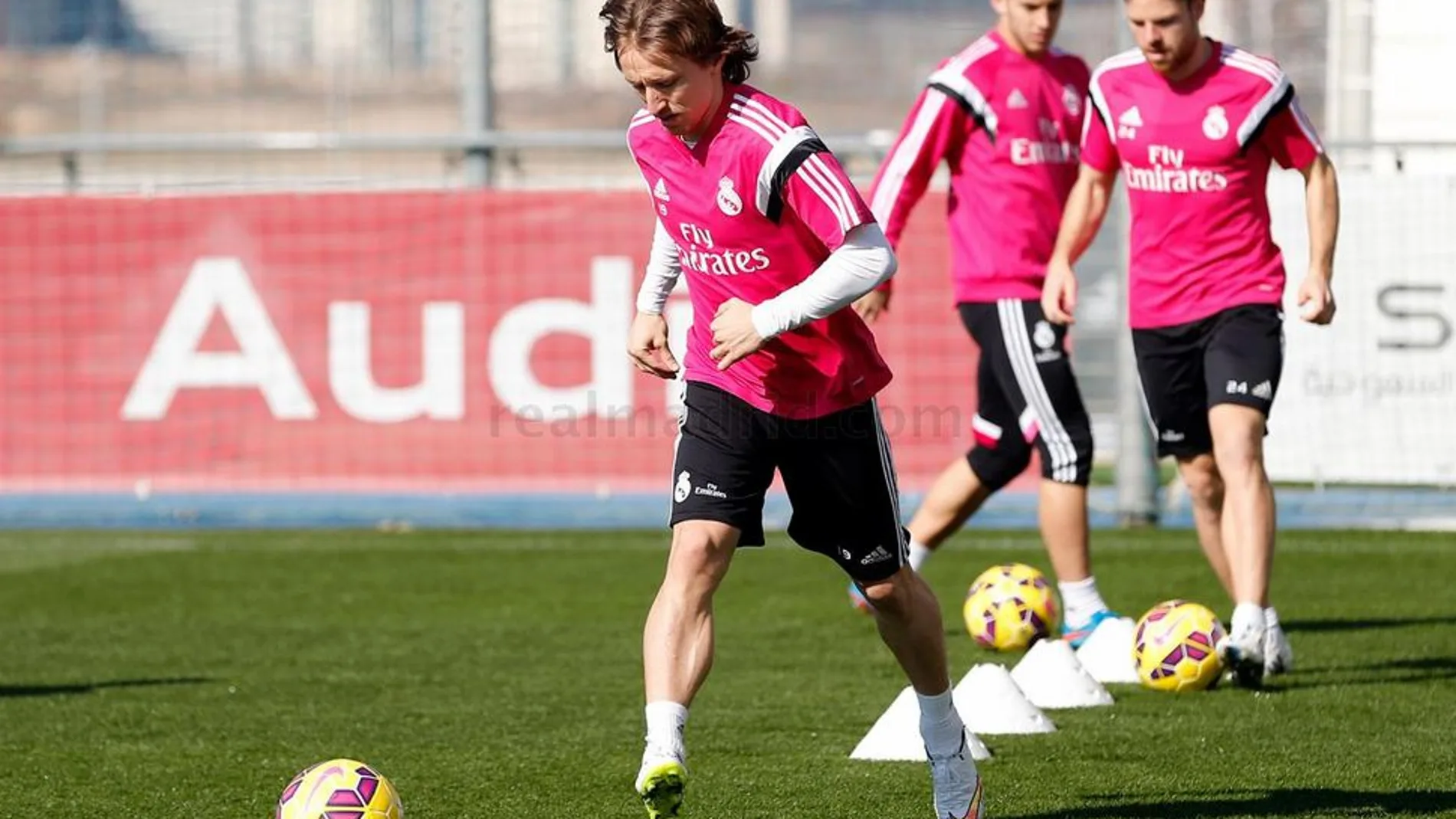 Modric, durante el entrenamiento.