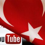 Logos de YouTube junto a una bandera turca.