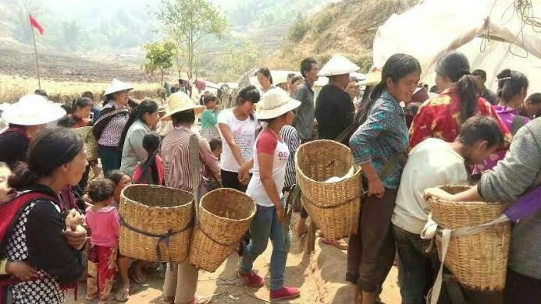 Refugiados kokang en los campos provisionales en la frontera de Birmania con China, cerca de la ciudad fronteriza de Nansan