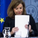 La vicepresidenta del Gobierno, Soraya Sáenz de Santamaría
