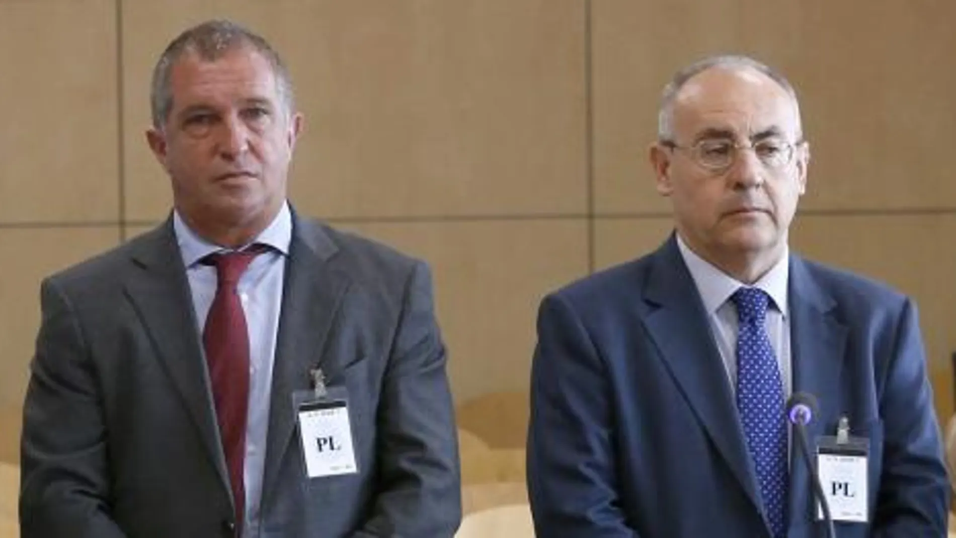 Ricardo Pages, Juan Caellas, Manuel Trouano y Santiago José Abella (i-d), exdirectivos de Caixa Penedès.