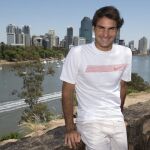 Roger Federer posa en Brisbane, donde ha acudido para jugar un torneo en esta ciudad australiana.