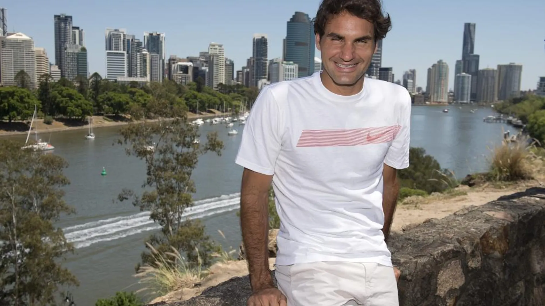 Roger Federer posa en Brisbane, donde ha acudido para jugar un torneo en esta ciudad australiana.