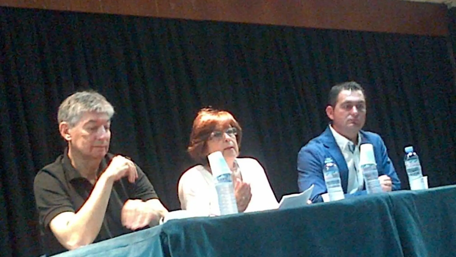 De izquierda a derecha, los conferenciantes Andrés de Miguel, Yolanda Fernández Fernández-Cuesta y Roberto García Yuste.