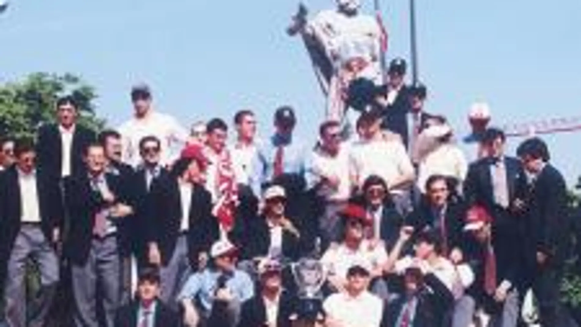 Celebración en Neptuno de la Liga de 1996