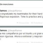 Texto de Sergio Ramos esta mañana a través de las redes sociales