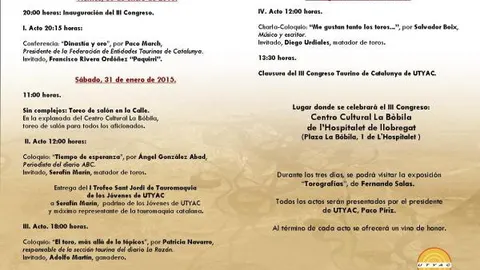 Rivera Ordóñez, Adolfo Martín, Serafín Marín y Urdiales, en un congreso de lujo en Barcelona