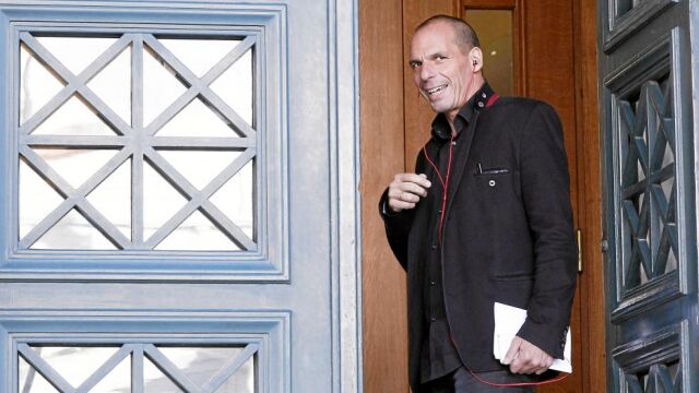 El ministro de Finanzas, Yanis Varufakis, ayer en el Parlamento Griego
