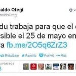 El mensaje de Arnaldo Otegi en Twitter la noche del pasado miércoles