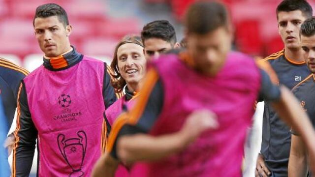 Cristiano Ronaldo, Bale, Morata, Illarramendi... la plantilla del Real Madrid se ejercitó en el escenario de la final