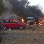 Imagen de la zona en que se produjo el atentado el pasado lunes en Abyua