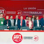 Frederic Monell, Carmen López Ruiz, José Javier Cubillo, Cándido Méndez, Antonio Retamino, Ana Micó, Teresa Muñoz Rodríguez, Marisa Rufino, Almudena Fontecha y Antonio Ferrer (Izqu.-derch.)