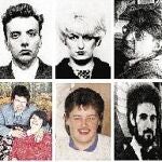 Fred y Rose West (arriba, a la izquierda) encabezaban la lista de los asesinos en serie más crueles de Reino Unido, publicada en 2004 por las autoridades británicas