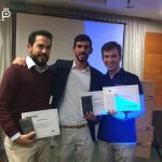 El equipo de AJE Madrid tras ser nombrado vencedor de las Batallas de Emprendedores durante la jornad
