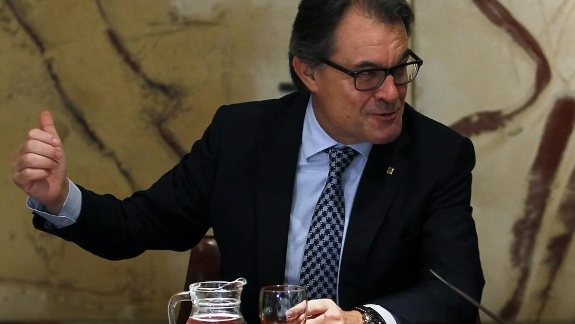 Artur Mas, durante la reunión semanal del gobierno catalán de hoy.