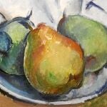 Detalle de «Cántaro y plato de peras»