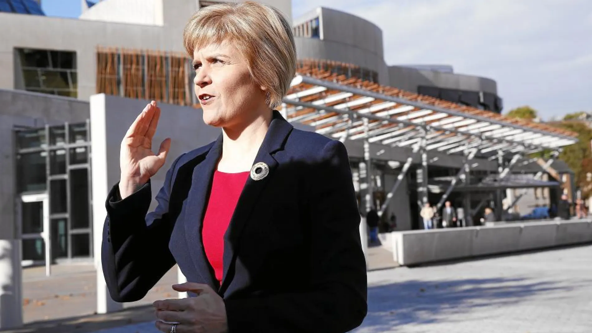 La nacionalista Nicola Sturgeon, ayer, en el Parlamento de Edimburgo