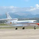 Un Falcon 900 de la Fuerza Aérea Española como el que transportaba hoy a Rajoy