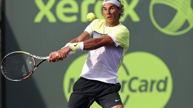 Rafa Nadal, durante el partido frente a Nicolás Almagro