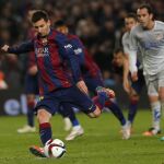 Lionel Messi transformó el penalti que supuso el 1-0 de la ida
