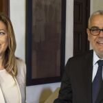 La presidenta andaluza, Susana Díaz (i), y el Jefe de Gobierno de Marruecos, Abdelilah Benkirane
